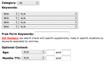 Chart Gallery Search Screen Shot - Keywords