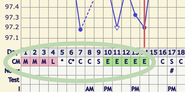 Cervical Fluid Chart